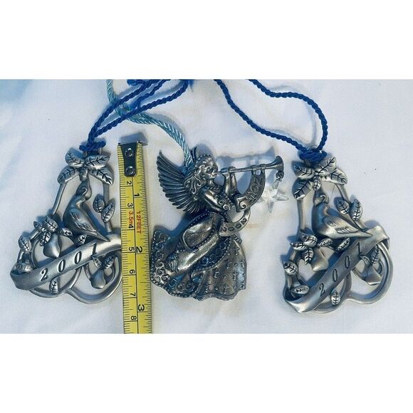 Christmas Ornaments Avon Partridge Pear Tree X2 2001 Noel Angel 2002 Pewter VTG - Picture 7 of 7